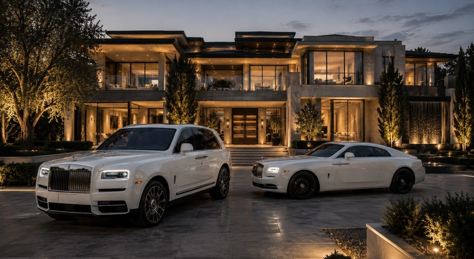 Exotic car featured in luxury real estate brand marketing campaign